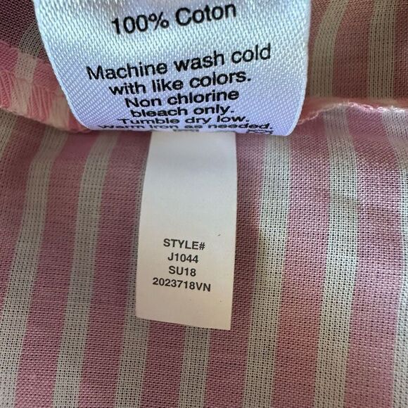 J. Crew Women’s Printed ruffle tank top  size 4 Pink White - Picture 7 of 7